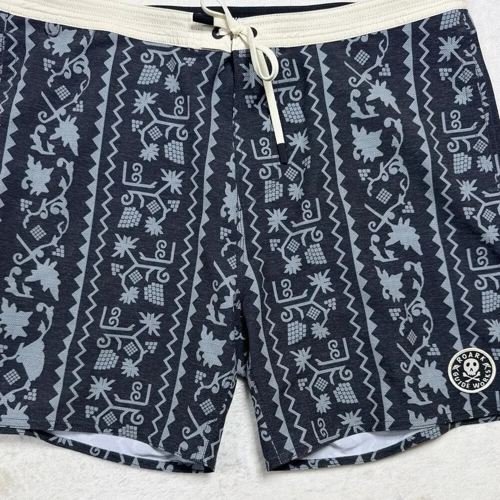Roark The Chiller Board Shorts Swim Trunks Hemp Aztec Southwest Surf Gorp Sz 36